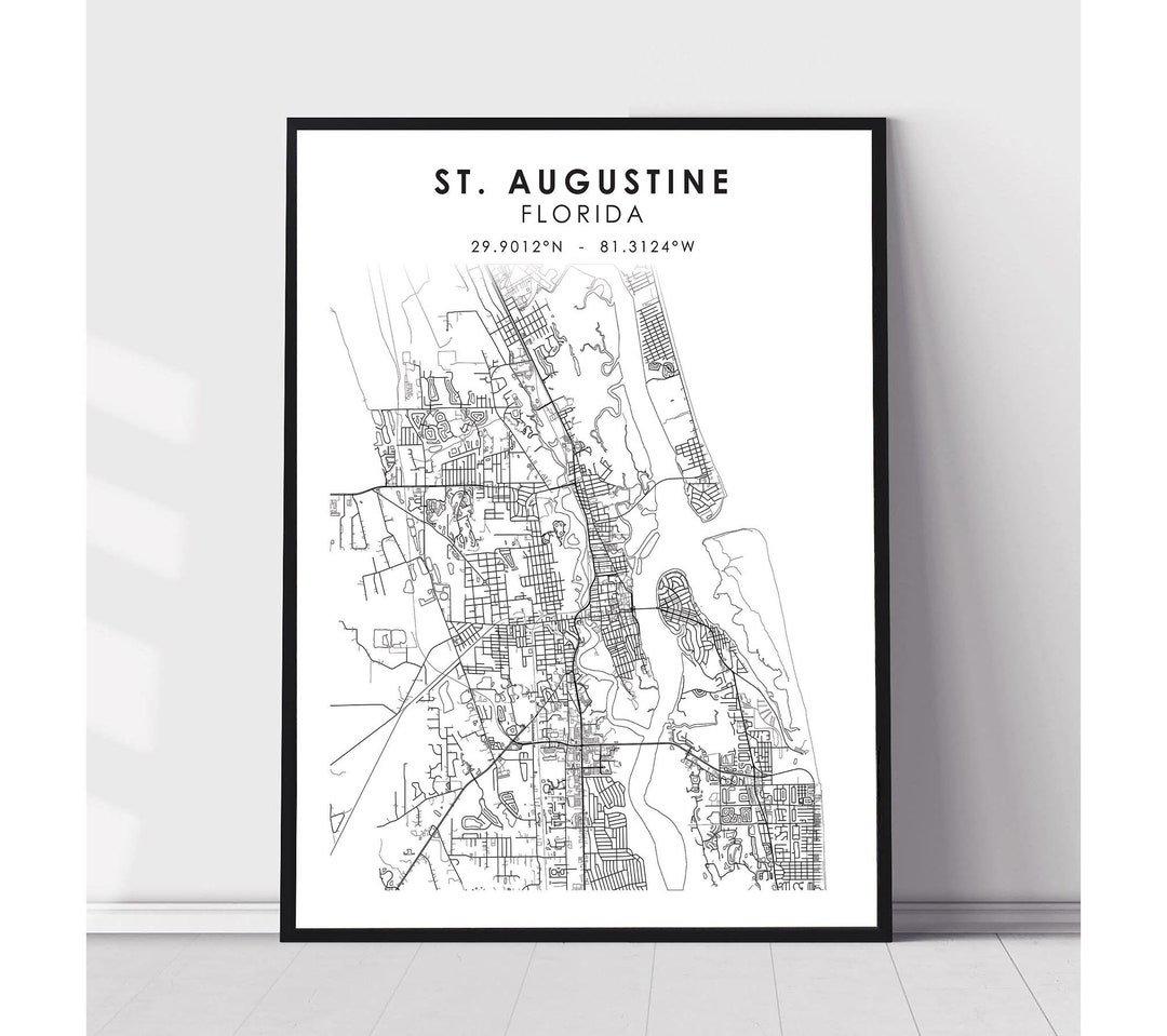 St Augustine City Map Print St Augustine Florida Map Print St Il 1080xN.3482573958 H598 