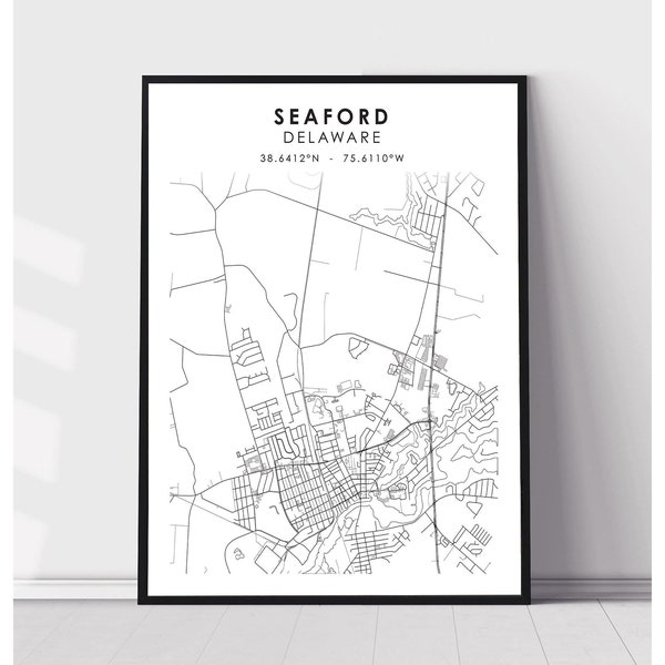 Seaford Map Canvas Etsy