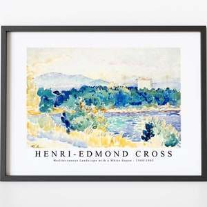 Henri Edmond Cross Art Print | Mediterranean Landscape with a White House 1900-1905 | Henri Edmond Cross Wall Art Decor