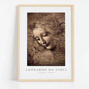 Leonardo Da Vinci Print Download Digital File, Leonardo Da Vinci - La Scapigliata 1506 Wall Art, FrameTV Art Prints Monet Download Print