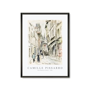 Camille Pissarro Art Print | Camille Pissarro-Rue Damiette, Rouen 1884 | Camille Pissarro Wall Art Decor