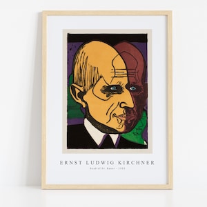 Ernst Ludwig Kirchner Print Download Digital File, Ernst Ludwig Kirchner - Head of Dr. Bauer 1933 Wall Art, FrameTV Art Download