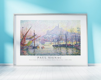 Paul Signac Print Download Digital File - Notre Dame de la Garde, Marseilles 1905–1906 Wall Art, Frame TV Art Prints, Wall Decor, Download