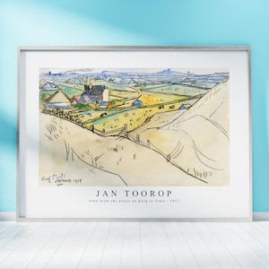 Jan Toorop Print Download Digital File - View from the dunes on Koog in Texel (1917) Wall Art, Frame TV Art Prints, Wall Decor, Download