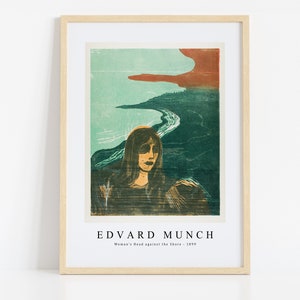 Edvard Munch Print Download Digital File, Edvard Munch - Woman’s Head against the Shore 1899 Wall Art, FrameTV Art Download