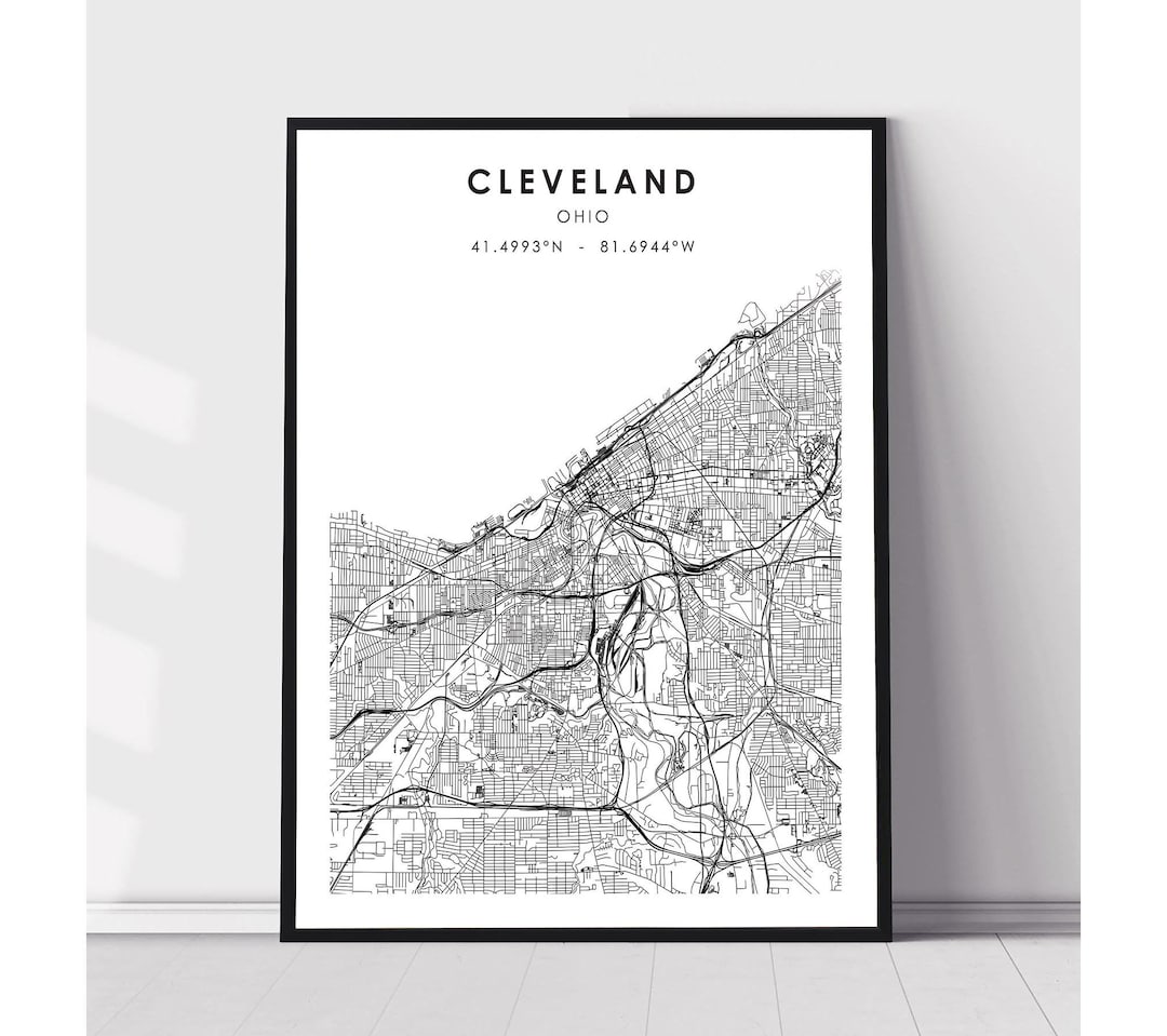 Cleveland Map Print | Cleveland Ohio Map Print | Cleveland Ohio Map ...