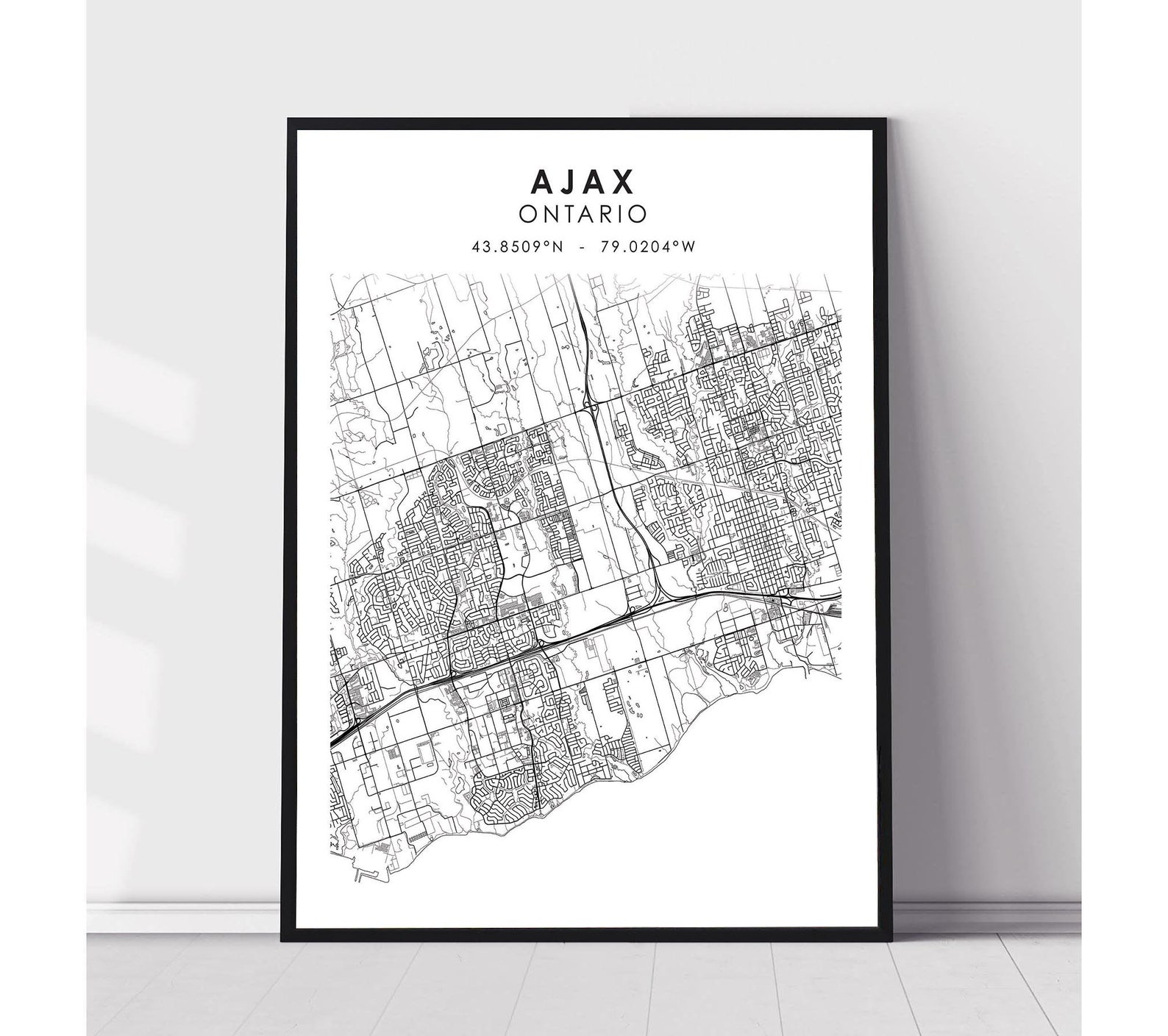Ajax City Map Print Ajax Ontario Map Print Ajax Ontario | Etsy