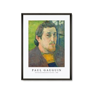Paul Gauguin Art Print | Self-Portrait Dedicated to Carrière 1888 | Paul Gauguin Wall Art Decor