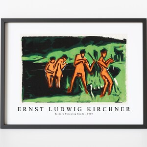 Ernst Ludwig Kirchner Art Print | Ernst Ludwig Kirchner-Bathers Throwing Reeds 1909 | Ernst Ludwig Kirchner Wall Art Decor