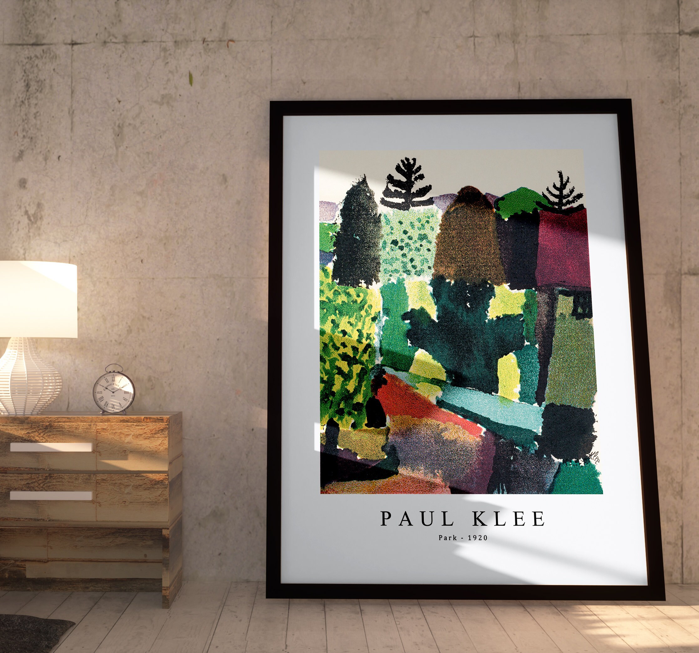Paul Klee、Fenster、希少な画集より、新品額装付 Paul Klee、Fenster、希少な画集より、新品額装付