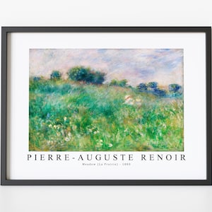 Pierre Auguste Renoir Art Print | Meadow (La Prairie) 1880 | Pierre Auguste Renoir Wall Art Decor