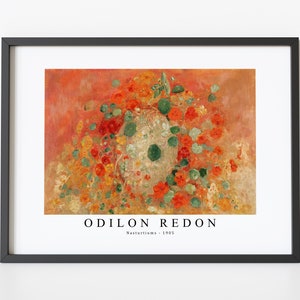 Odilon Redon Art Print| Odilon Redon Art Canvas | Odilon Redon-Nasturtiums 1905 | Odilon Redon Wall Art Decor