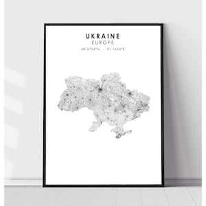 Ukraine Map Print | Ukraine Map Print | Ukraine Map Decor Canvas Print