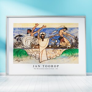 Jan Toorop Print Download Digital File - The Miraculous Catch of Fish (191) Wall Art, Frame TV Art Prints, Wall Decor, Download