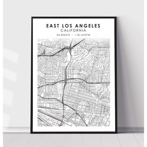 East Los Angeles Carte Imprimer | East Los Angeles California Carte Imprimer | East Los Angeles California Carte Décor Canvas Print
