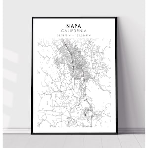 Napa Map Print | Napa California Map Print | Napa California Map Decor Canvas Print