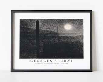 Georges Seurat Art Print | Courbevoie, Factories by Moonlight 1882-1883 | Georges Seurat Wall Art Decor