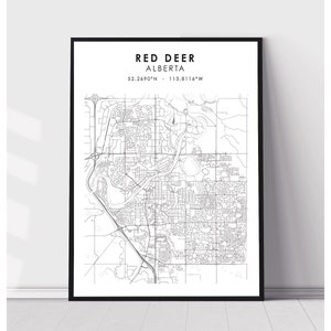 Red Deer Map Print Red Deer Alberta Map Print Red Deer - Etsy