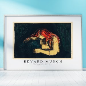 Edvard Munch Print Download Digital File, Edvard Munch - The Vampire II 1895-1902 Wall Art, FrameTV Art Download