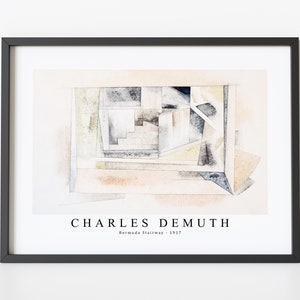 Charles Demuth Art Print | Bermuda Stairway-1917 | Charles demuth Wall Art Decor