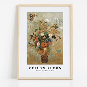 Odilon Redon Print Download Digital File, Odilon Redon - Still Life with Flowers 1905 Wall Art, FrameTV Art Download