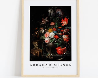 Abraham Mignon Print Download Digital File,  Abraham Mignon - The Overturned Bouquet Wall Art, FrameTV Art Download
