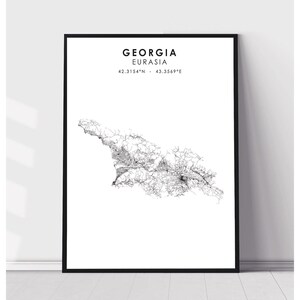 Georgia Map Print | Georgia Map Print | Georgia Map Decor Canvas Print