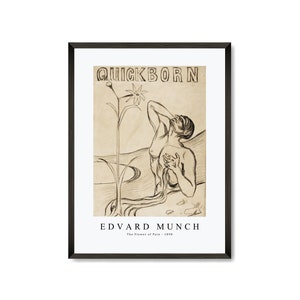 Edvard Munch Art Print | Edvard Munch-The Flower of Pain 1898 | Edvard Munch Wall Art Decor