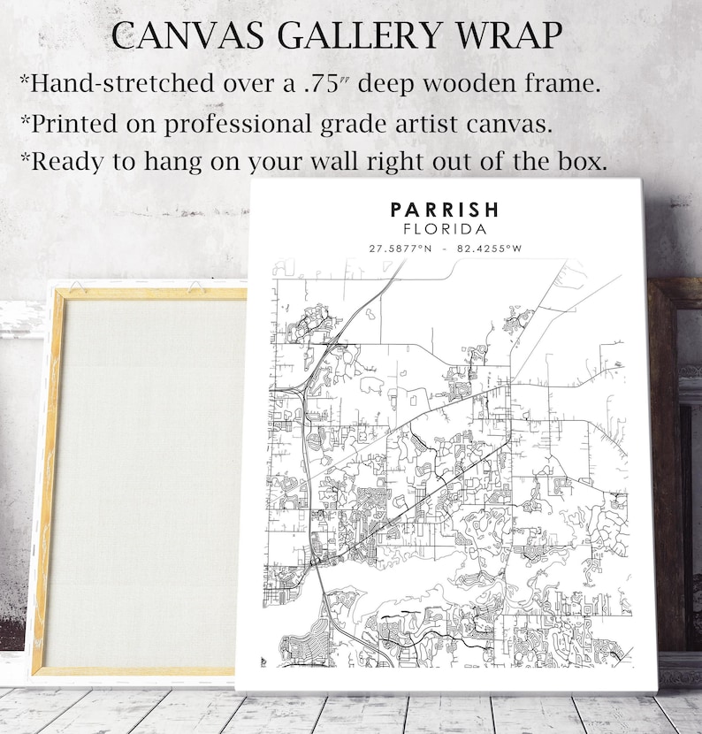 Parrish Map Print Parrish Florida Map Print Parrish Florida Map Decor