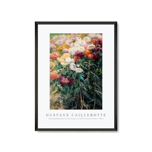 Gustave Caillebotte Art Print | Gustave Caillebotte-Chrysanthemums in the Garden at Petit–Gennevilliers | Gustave Caillebotte Wall Art Decor