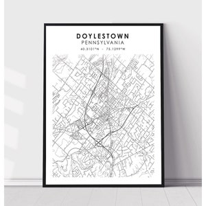 Doylestown Map Print | Doylestown Pennsylvania Map Print | Doylestown Pennsylvania Map Decor Canvas Print
