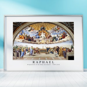Raphael Print Download Digital File, Raphael - Disputation of the Holy Sacrament 1509-1510 Wall Art, FrameTV Art Prints Monet Download Print