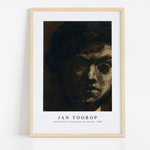 Jan Toorop Print Download Digital File - Self–portrait of the painter Jan Toorop (1880) Wall Art, Frame TV Art Prints, Wall Decor, Download