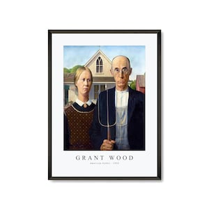 Grant Wood Art Print | American Gothic 1930 | Grant Wood Wall Art Decor