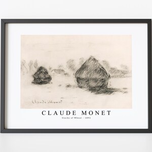 Claude Monet Art Print | Claude Monet Art Canvas | Claude Monet-Stacks of Wheat 1891 | Claude Monet Wall Art Decor