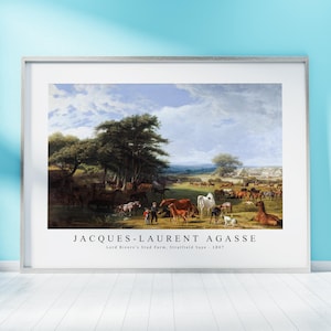 Jacques–Laurent Agasse Print Download Digital File - Lord Rivers&#39;s Stud Farm (1807) Wall  Art, Frame TV Art Prints, Wall Decor, Download