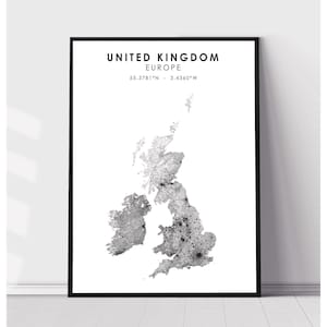 United Kingdom Map Print | United Kingdom Map Print | United Kingdom Map Decor Canvas Print