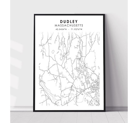 Dudley Map Print Dudley Massachusetts Map Print Dudley Etsy