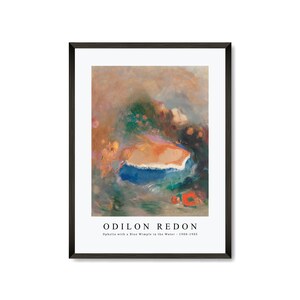 Odilon Redon Art Print| Odilon Redon Art Canvas | Odilon Redon-Ophelia with a Blue Wimple in the Water  | Odilon Redon Wall Art Decor