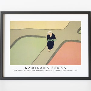 Kamisaka Sekka - Path through the fields from Momoyogusa–Flowers of a Hundred Generations (1909) | Kamisaka Sekka Wall Art Decor