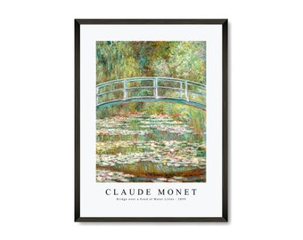 Claude Monet Art Print | Claude Monet Art Canvas | Claude Monet-Bridge over a Pond of Water Lilies 1899 | Claude Monet Wall Art Decor