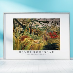 Henri Rousseau Print Download Digital File, Henri Rousseau - Tiger in a Tropical Storm 1891 Wall Art, FrameTV Art Download