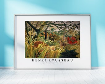 Henri Rousseau Print Download Digital File, Henri Rousseau - Tiger in a Tropical Storm 1891 Wall Art, FrameTV Art Download