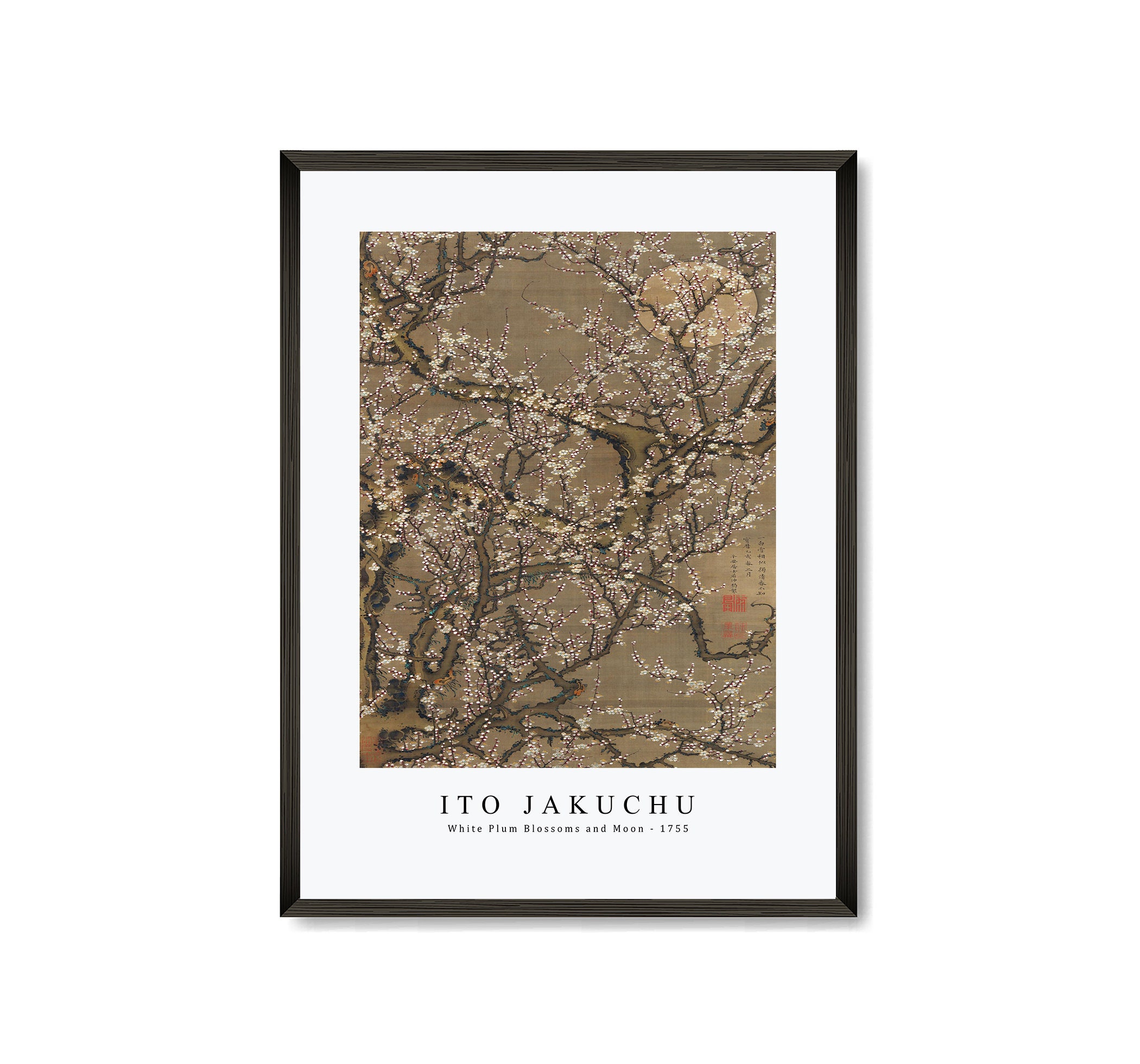 【絶品】 File Digital Download Print Jakuchu Ito - Plum White ジャケット・アウター