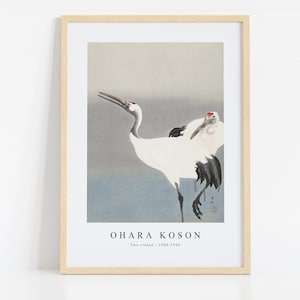 Ohara Koson Print Download Digital File - Two cranes (1900-1930) Wall Art, Frame TV Art Prints, Wall Decor, Download