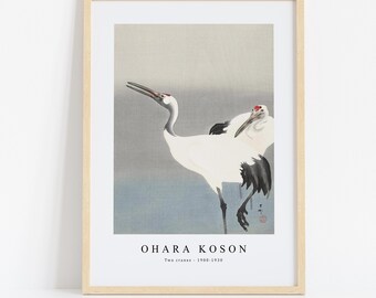 Ohara Koson Print Download Digital File - Two cranes (1900-1930) Wall Art, Frame TV Art Prints, Wall Decor, Download