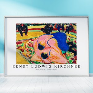 Ernst Ludwig Kirchner Print Download Digital File, Ernst Ludwig Kirchner - Wrestlers in a Circus 1909 Wall Art, FrameTV Art Download