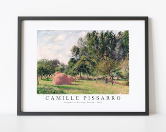 Camille Pissarro Art Print | Camille Pissarro-Haystacks, Morning, Éragny 1899 | Camille Pissarro Wall Art Decor