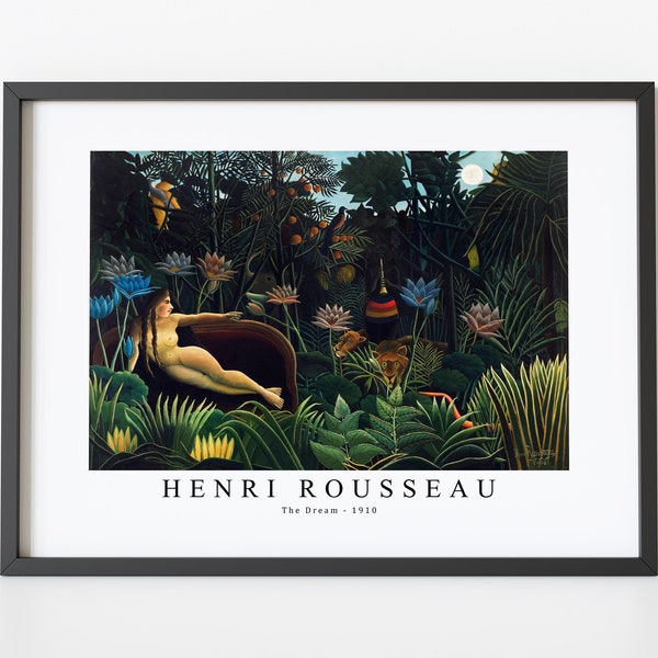 Henri Rousseau Art Print | Henri Rousseau-The Dream 1910 | Henri Rousseau Wall Art Decor