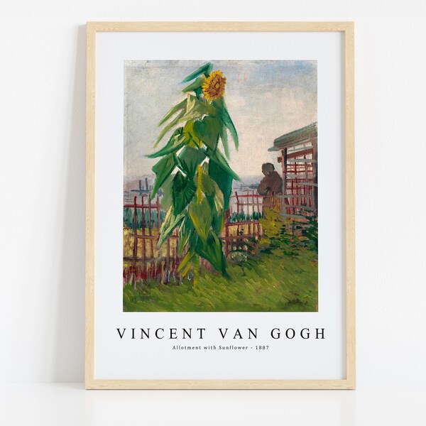 Van Gogh Print Download Digital File, Van Gogh Allotment with Sunflower (1887) Wall Art,Frame TV Art Prints, Van Gogh Wall Decor, Download